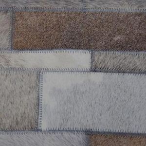 contemporary rug / geometric pattern / cowhide / rectangular