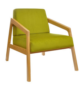 contemporary armchair / fabric / beech / for hotels