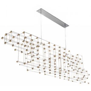 Contemporary Chandelier IQ2118 BAMBOO Alan Mizrahi Lighting Metal