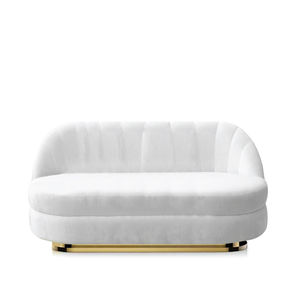 contemporary sofa / cotton / velvet / brass