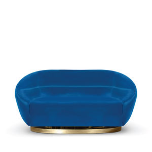 contemporary sofa / velvet / 2-seater / gray