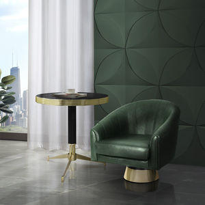 contemporary bistro table / brass / marble / round