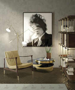 contemporary coffee table / steel / copper / polished brass