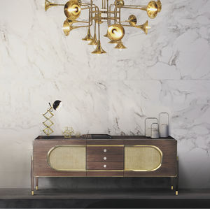 Scandinavian design sideboard / polished brass / brass / brushed brass