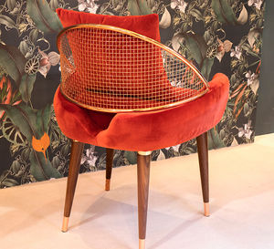 contemporary dining chair / upholstered / custom / with removable cushion