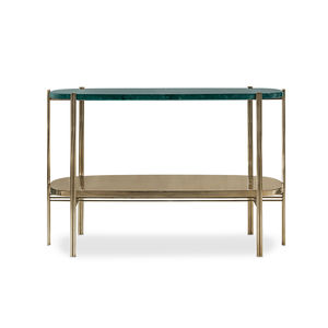 contemporary sideboard table / polished brass / brushed brass / marble