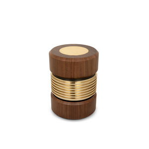 contemporary side table / polished brass / brushed brass / solid wood