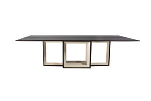 contemporary dining table / wooden / crystal / rectangular