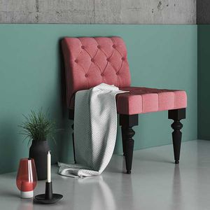 traditional chair / upholstered / fabric / beech
