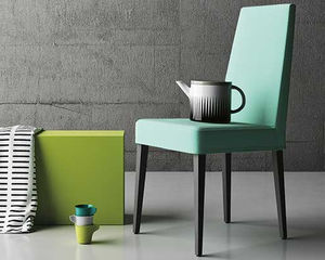 contemporary chair / upholstered / with removable cover / fabric