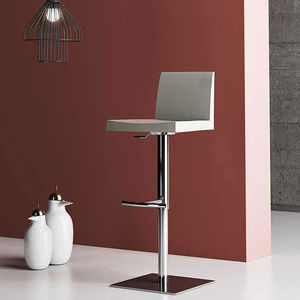 contemporary bar chair / upholstered / adjustable-height / fabric