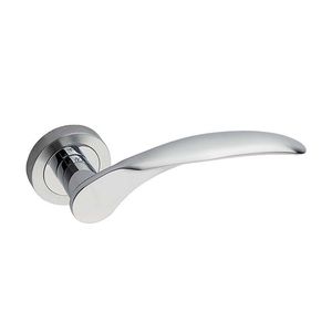 door handle / brass / contemporary / chrome