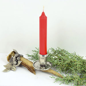 metal candle holder / wooden