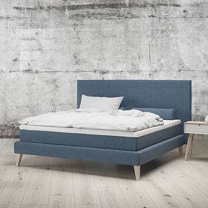 double bed / contemporary / upholstered / with headboard