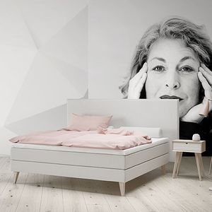 double bed headboard / contemporary / fabric / upholstered