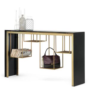 contemporary high bar table / wooden / metal / rectangular