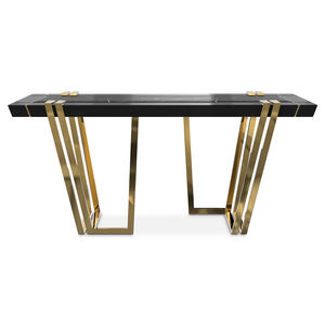 contemporary sideboard table / wooden / brass / polished brass