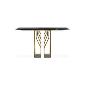 contemporary sideboard table / brass / marble / rectangular