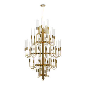 contemporary chandelier / crystal / brass