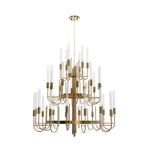 contemporary chandelier / crystal / brass