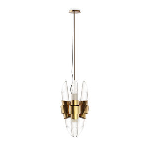 pendant lamp / contemporary / brass / crystal