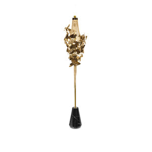 floor-standing lamp / contemporary / brass / Swarovski® crystal