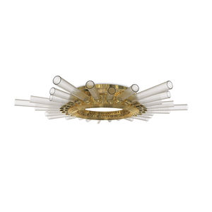 contemporary ceiling light / round / crystal / gold-plated brass