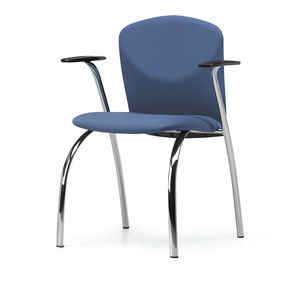 contemporary visitor chair / with armrests / upholstered / stackable