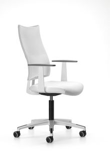 contemporary office armchair / metal / fabric / on casters