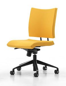 contemporary office armchair / metal / fabric / on casters