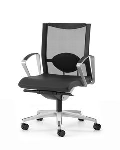 contemporary office armchair / metal / fabric / on casters