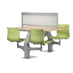 contemporary table and chair set / wooden / metal / indoor