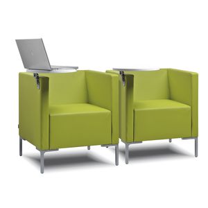 contemporary visitor armchair / fabric / cast aluminum / with armrests