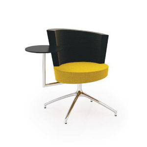 contemporary visitor armchair / fabric / painted metal / swivel