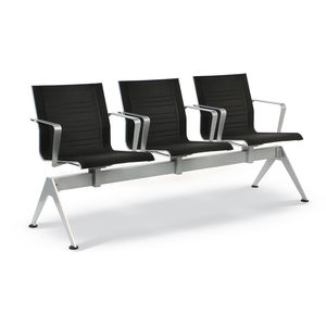 metal beam chairs / mesh / 3-seater / 2-person