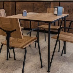 contemporary visitor chair / stackable / with armrests / oak