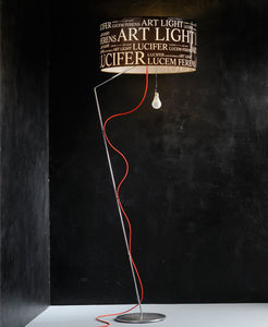 floor-standing lamp / contemporary / metal / silk