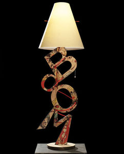 table lamp / original design / fabric / PVC