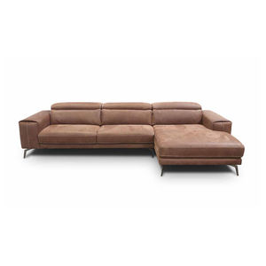 corner sofa / contemporary / fabric / leather