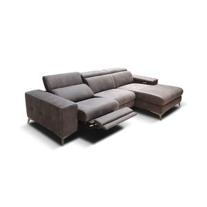 corner sofa / contemporary / leather / metal