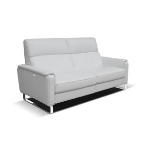 contemporary sofa / leather / metal / 2-seater