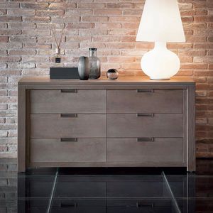 contemporary chest of drawers / lacquered wood / brown
