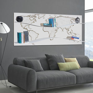 wall-mounted shelf / contemporary / lacquered wood