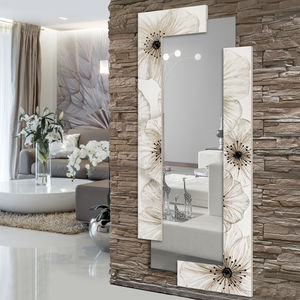wall-mounted mirror / contemporary / rectangular / resin