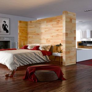 double bed headboard / contemporary / wooden