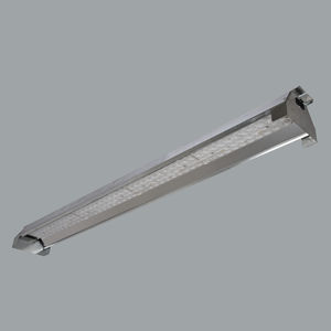 hanging light fixture / LED / linear / tempered glass facing