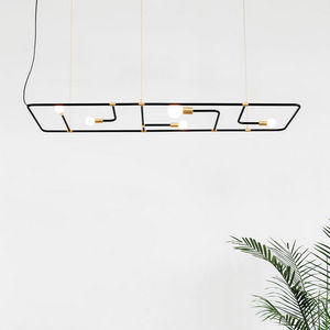 hanging light fixture / LED / rectangular / aluminum