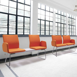 contemporary visitor chair / with armrests / upholstered / connected