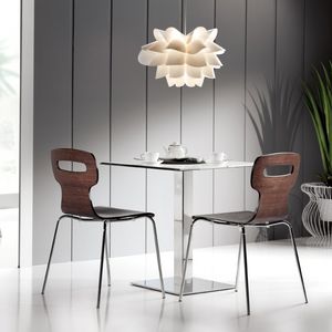 contemporary visitor chair / stackable / oak / molded plywood
