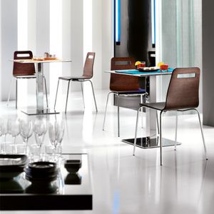 contemporary visitor chair / wenge / oak / molded plywood